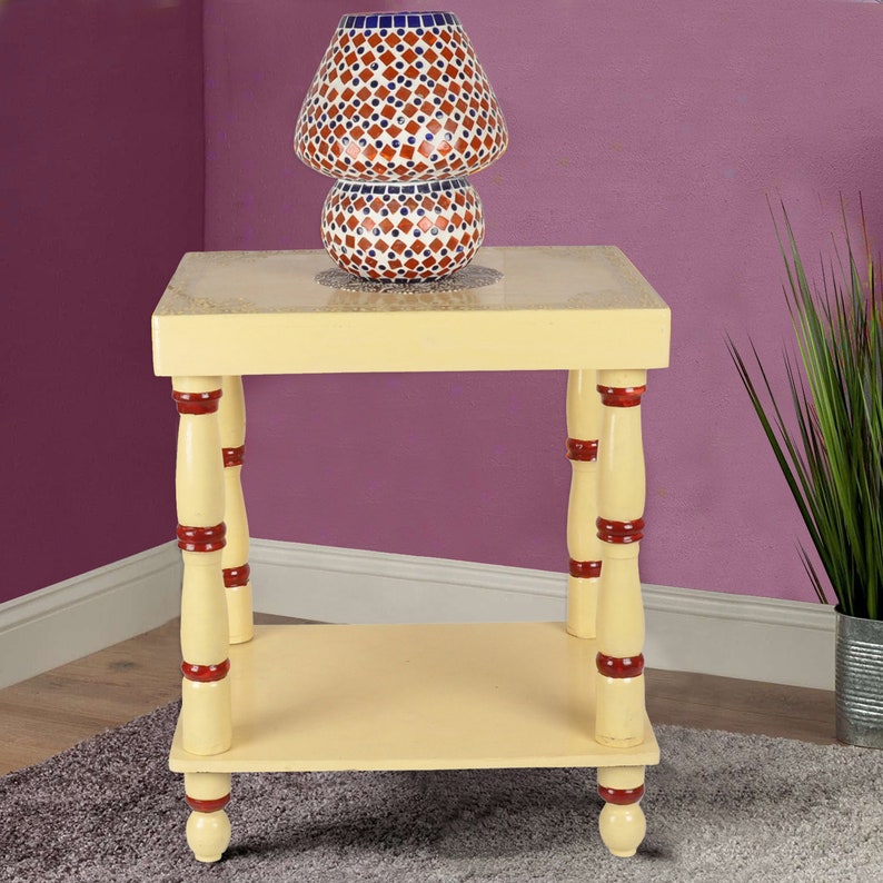 Corner Table Side Table End Table 2 Tier Decorative Etsy