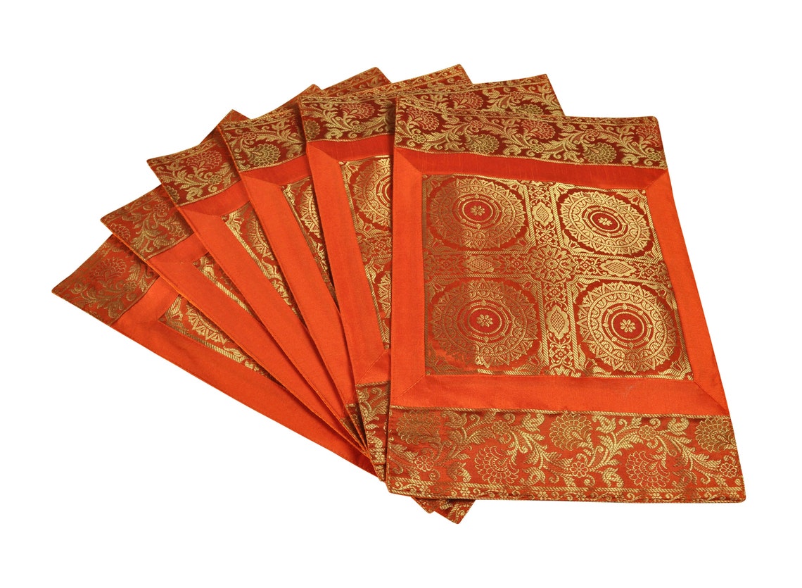 Indian Party Table Decor Mat Brocade Silk Kitchen Place Mats Etsy