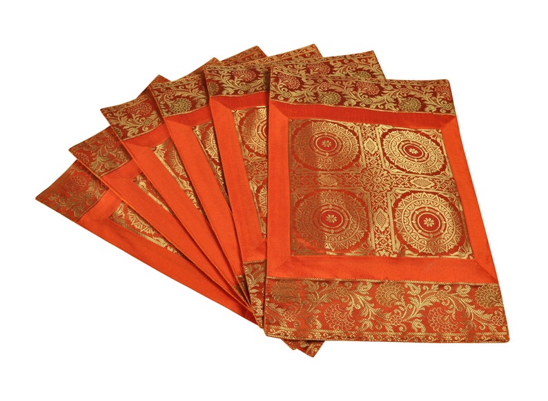 Indian Party Table Decor Mat Brocade Silk Kitchen Place Mats Etsy