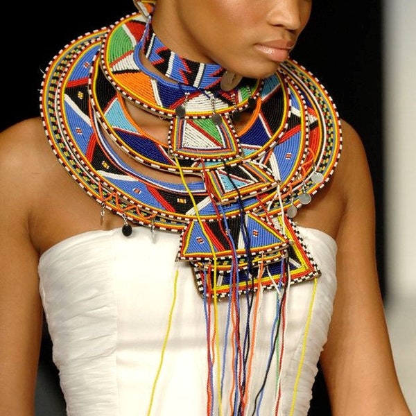 ON SALE Set of Maasai traditional jewellery | Maasai Bead Necklace