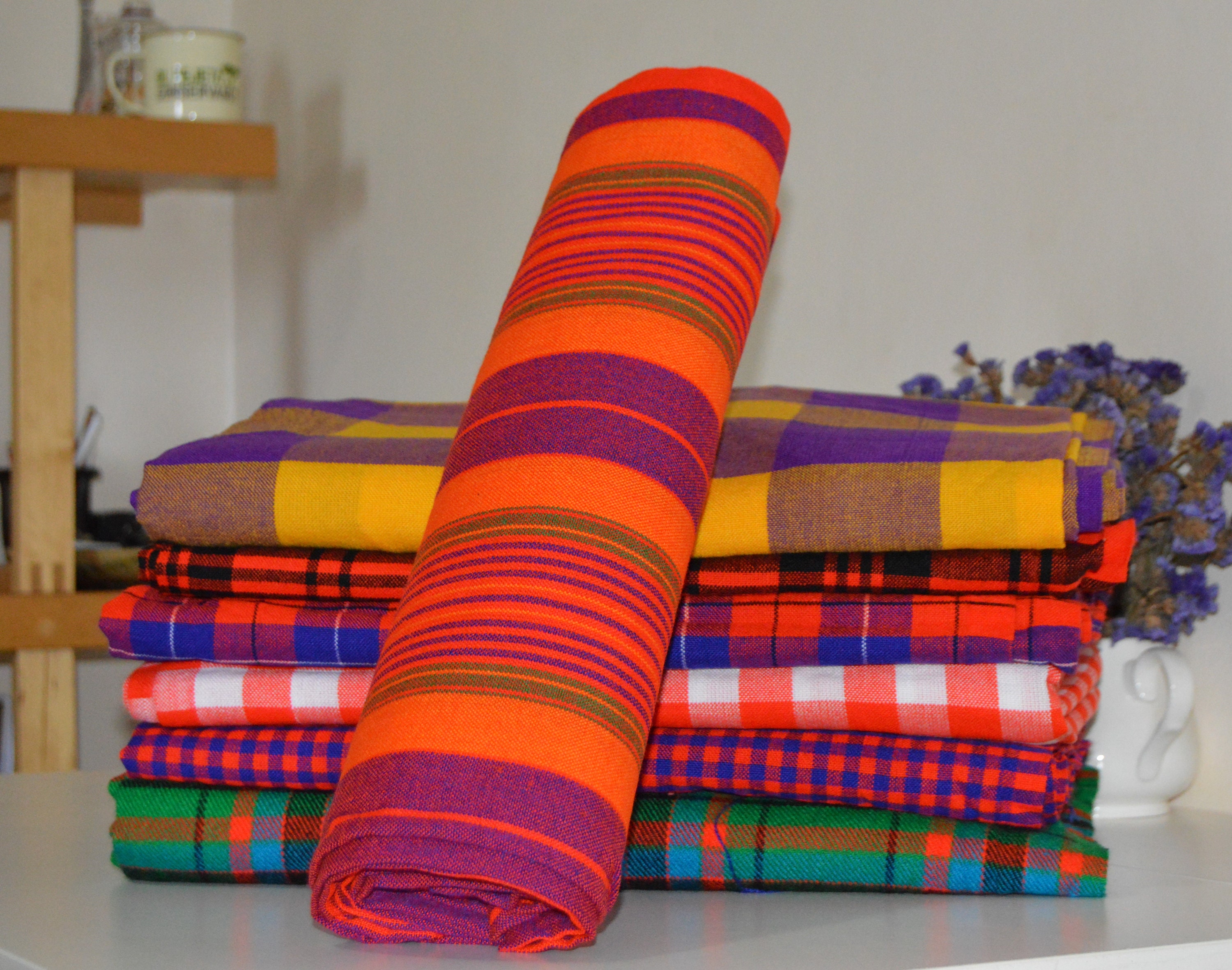 Orange stripped Maasai blanket/shuka Etsy