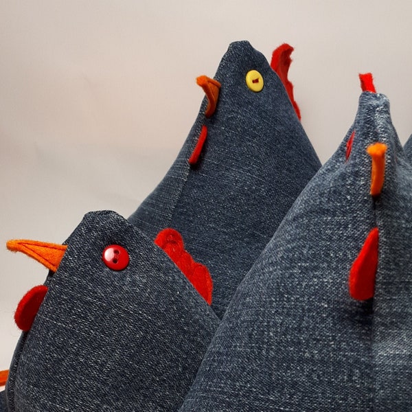 Adopt a Chicken, Personalised, Handmade, Upcycled, Denim Unique, Gift, Quirky, Sustainable, Slow Fashion, Eco Friendly, Easter Gift,