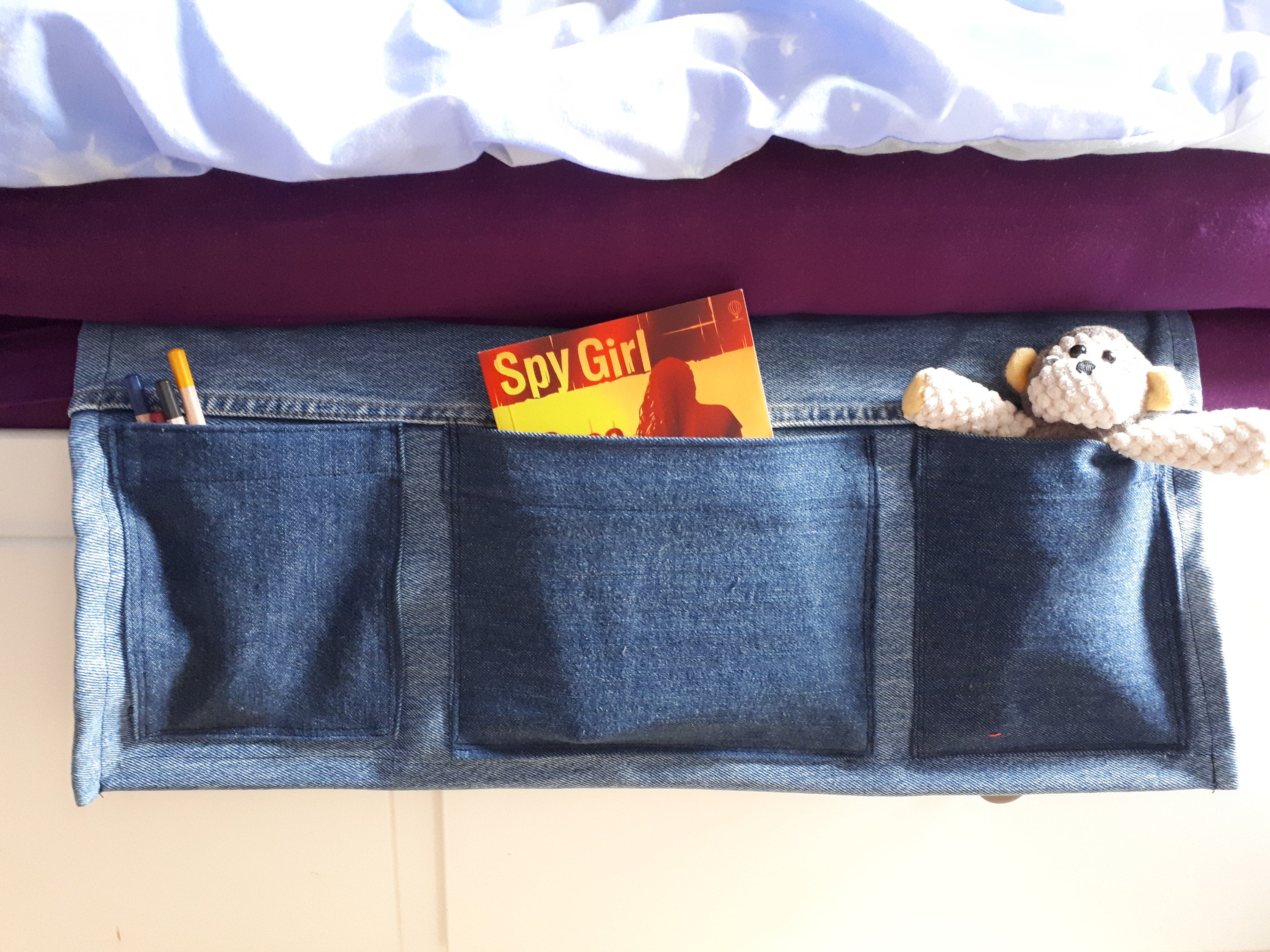 Denim Bed Pockets Storage for Small Bedrooms/kids Room/bunk Beds Etsy
