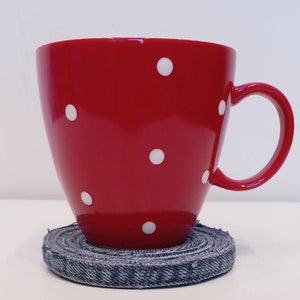 Denim Coaster - Circle of Upcycled Jeans for a Cuppa or Juice