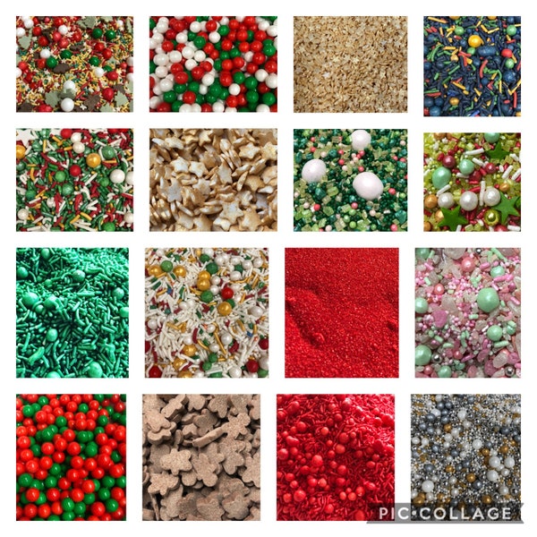 Halal Kosher Vegan Christmas Sprinkles sugar strands 100&1000s dragees edible cake decoration baking decoration