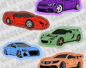 Color Pop European Car Stickers, Lotus Decal, BMW Decal, Audi Decal