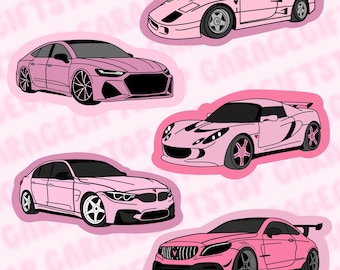 Cute Pink European Car Stickers, Lotus Decal, BMW Decal, Audi Decal