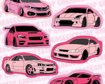 Cute Pink JDM Car Stickers, GTR Decal, Wrx Sti Decal, Supra Decal