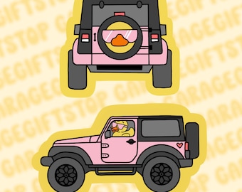 Cute Off-Road Pink Car Stickers, Duck Decal, Girly Duck It Sticker