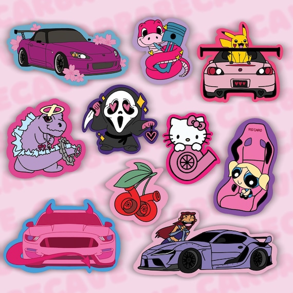 Cute car stickers etsy deals
