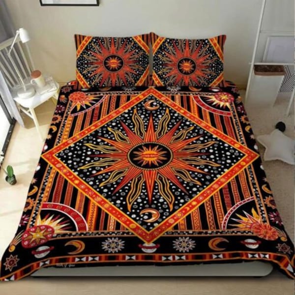 All Size Indian Handmade Mandala Duvet Cover Set Cotton Bedding Set with Pillow Covers, Mandala Blanket Boho Style Donna Duvet Cover Throw