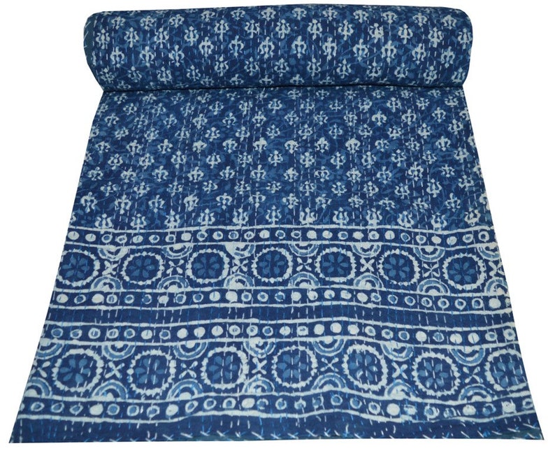 Handmade Kantha Quilt Indian Bedspread Queen Size Bedspreads Etsy