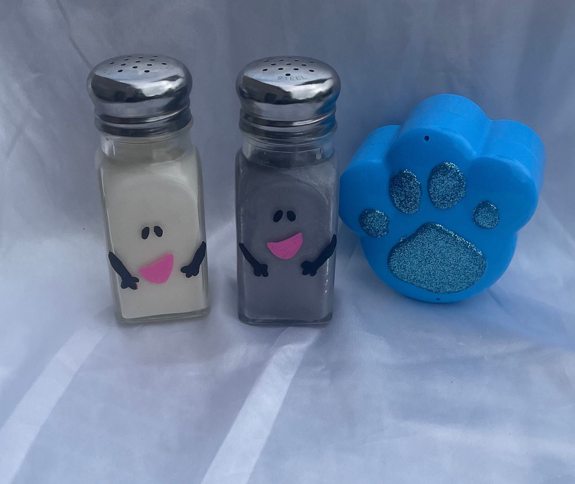 Blue Clues Salt and Pepper Shaker Candles