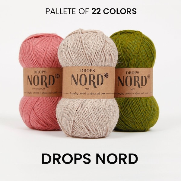 DROPS Nord Yarn / 170 meters / Everyday garments, 4-strands sock yarn, clear stitches, handmade, diy