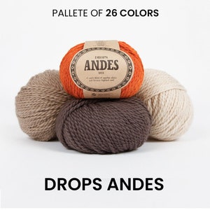DROPS Andes Garn / 175 Meter / Extrafeine Merinowolle, natürliche Farben, ohne Juckreiz, handgemacht, diy Bild 1