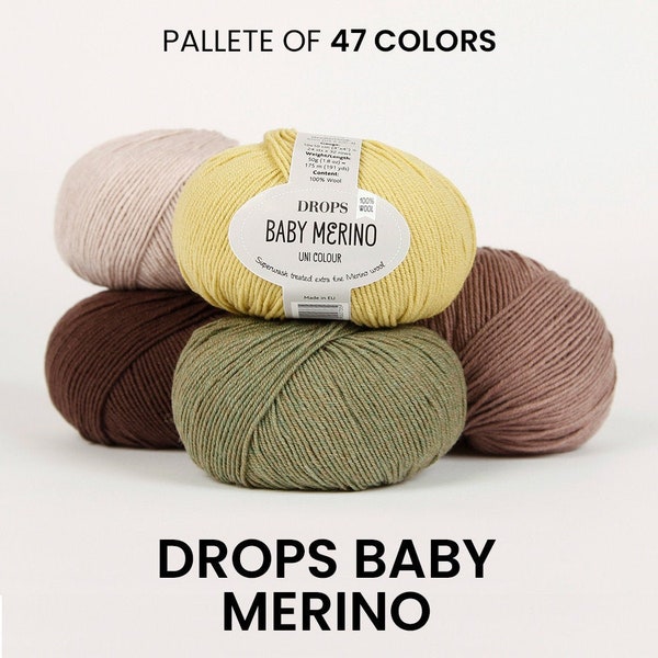 Laine mérinos DROPS Baby / 175 mètres / Laine mérinos extra fine, couleurs naturelles, sans démangeaisons, fait main, bricolage