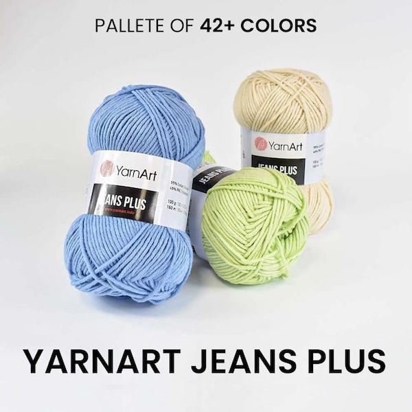 YarnArt Jeans Plus Yarn / 160 mètres / Texture douce, lisse, amigurumis, convient aux vêtements de bébé, fait main, bricolage