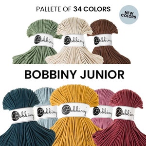 PREMIUM 3mm Bobbiny Junior / 100 meters / Braided cotton cord, macrame rope, macrame string, handmade, diy image 1