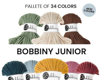 PREMIUM 3mm Bobbiny Junior / 100 meters /  Flechtkordel macramé braided cord 3mm 100m in different colors cotton textile yarn