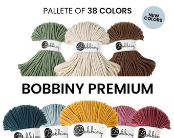 PREMIUM 5mm Bobbiny Premium / 100 meter / Gevlochten katoenen koord, macrame touw, macrame string, handgemaakt, diy