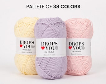 DROPS Loves You 7 Yarn / 170 meters / Pure cotton yarn, machine washable, everyday use, handmade, diy