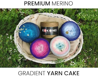 Merino PREMIUM Gradient Yarn Cake - KOKONKI / Palette de couleurs / Laine KOKONKI ombrée