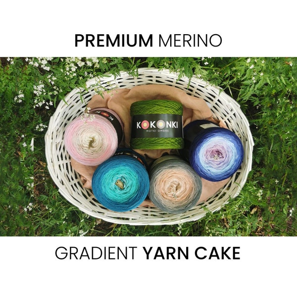 Merino PREMIUM Gradient Yarn Cake - KOKONKI / Palette de couleurs / Laine KOKONKI ombrée