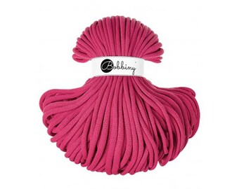 Bobbiny 9mm JUMBO Garn Dopamine Pink cotton cord / 100 meters(108 yrads) / Braided cotton cord, macrame rope, macrame string, handmade, diy