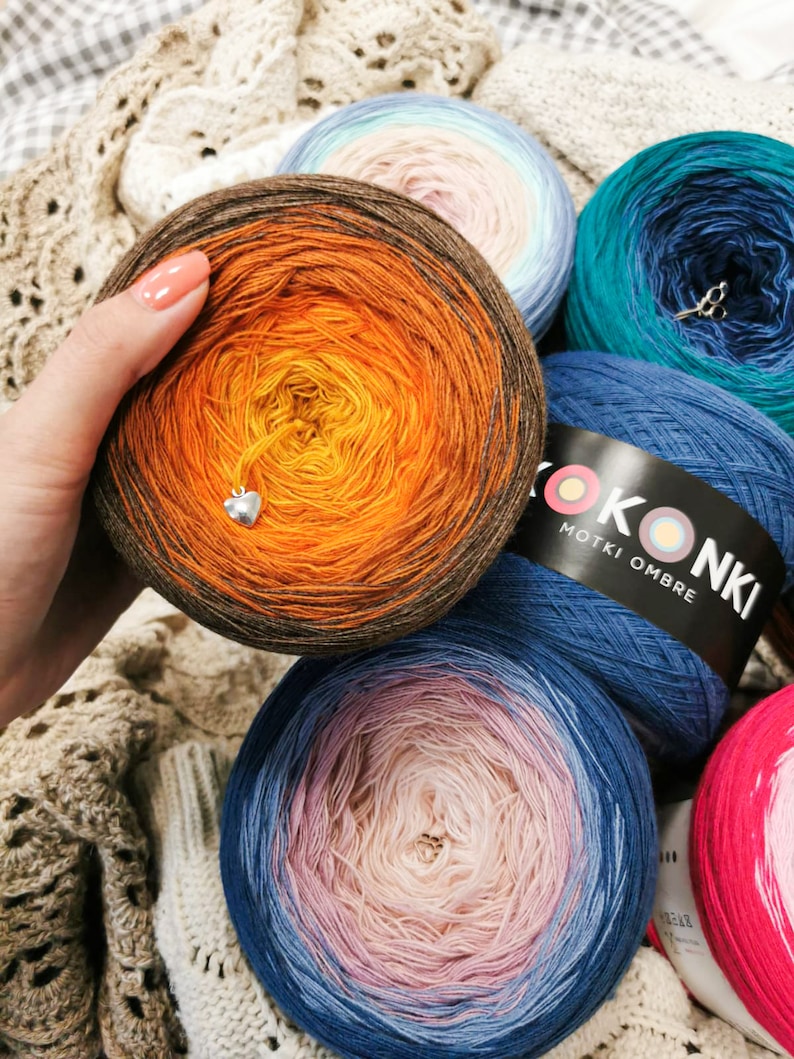 Soft PREMIUM Gradient Yarn Cake KOKONKI / Color palette / KOKONKI ombre yarn image 2