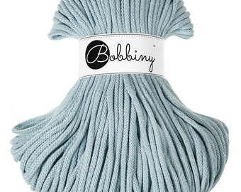 PREMIUM 5mm Bobbiny Misty Premium cotton cord / 100 meters (108 yrads) / Braided cotton cord, macrame rope, macrame string, handmade, diy