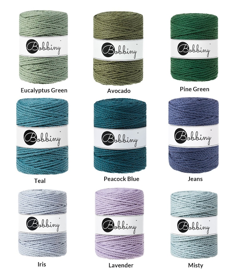 PREMIUM 5mm Bobbiny 3PLY / 100 meters / Braided cotton cord, macrame rope, macrame string, handmade, diy zdjęcie 5