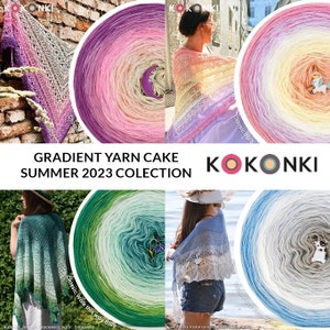 Gradient Yarn Cake - KOKONKI / Palette di colori / 50/50 cotone acrilico / Filato sfumato KOKONKI / Collezione ESTATE 2023