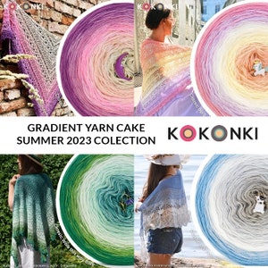 Gradient Yarn Cake KOKONKI / Kleurenpalet / 50/50 katoen acryl / KOKONKI ombre garen / ZOMER 2023 collectie afbeelding 1