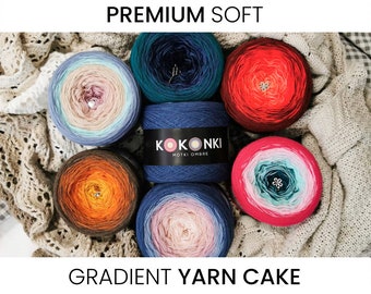 Morbida torta di filato sfumato PREMIUM - KOKONKI / Tavolozza dei colori / Filato ombre KOKONKI