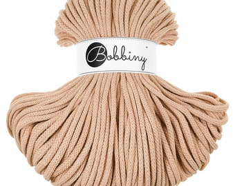 PREMIUM 5mm Bobbiny Biscuit Premium cotton cord / 100 meters (108 yrads) / Braided cotton cord, macrame rope, macrame string, handmade, diy