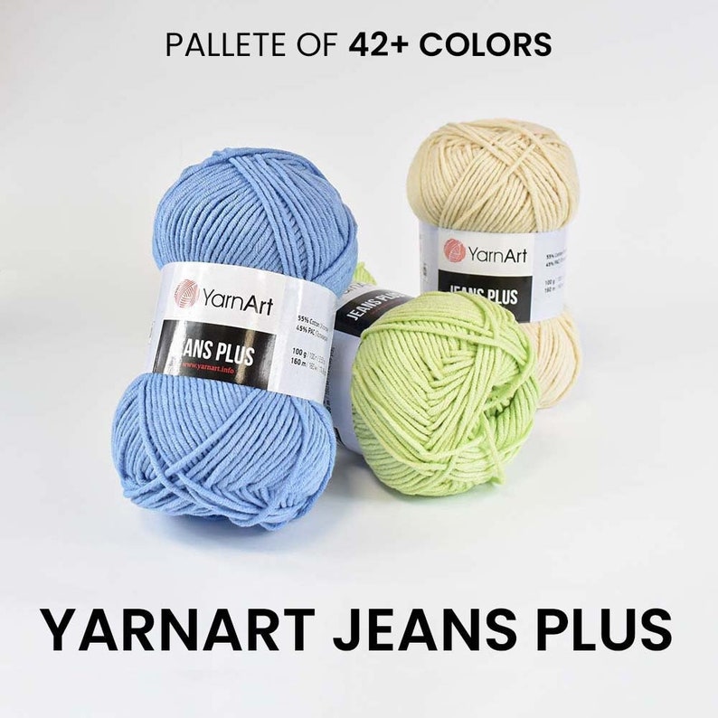 YarnArt Jeans Plus Garn / 160 Meter / Weiche Textur, glatt, amigurumis, geeignet für Baby-Kleidung, handgemacht, diy Bild 1