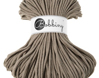 PREMIUM 5mm Bobbiny Coffee Premium cotton cord / 100 meters (108 yrads) / Braided cotton cord, macrame rope, macrame string, handmade, diy