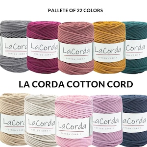 La Corda Corda di cotone 5 mm / 100 metri / Morbida, flessibile ed elastica, corda macramè spago macramè fatto a mano fai da te