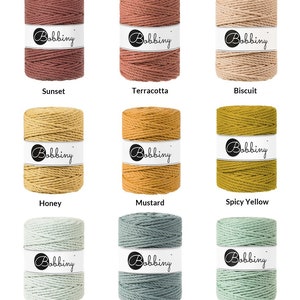 PREMIUM 5mm Bobbiny 3PLY / 100 meters / Braided cotton cord, macrame rope, macrame string, handmade, diy zdjęcie 4