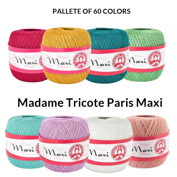 Madame Tricote Paris Maxi / Fil de coton mercerisé / Laine à crocheter / Dentelle / 100 g / 565 m