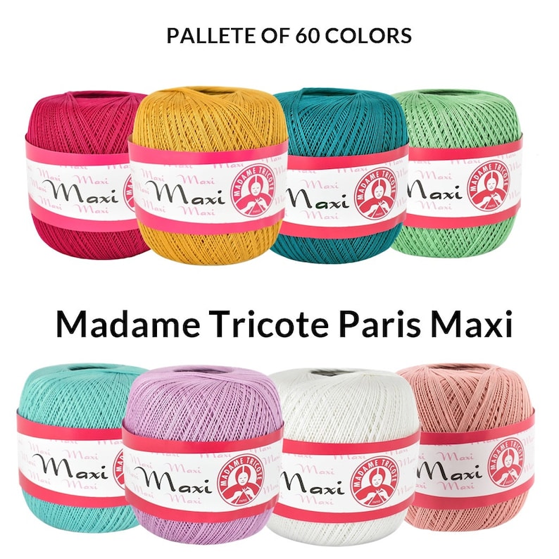 Madame Tricote Paris Maxi / Mercerized cotton yarn / Crocheting yarn / Lace / 100 g / 565 m image 1