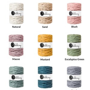 PREMIUM 9 mm Bobbiny Macrame Cord / 30 meters / Twisted cotton cord, macrame rope, single twist macrame string, handmade, diy image 2