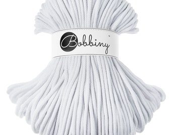 PREMIUM 5mm Bobbiny White Premium cotton cord / 100 meters (108 yrads) / Braided cotton cord, macrame rope, macrame string, handmade, diy