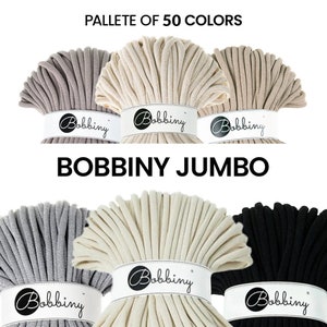 Bobbiny 9mm JUMBO Garn / 100 meters / Braided cotton cord macrame rope macrame string handmade diy Textilgarn Bastelschnur Makramee