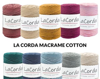 La Corda Macrame Cotton Cord 2 mm / 200 meters / Soft, Flexible and Elastic, macrame rope macrame string handmade diy