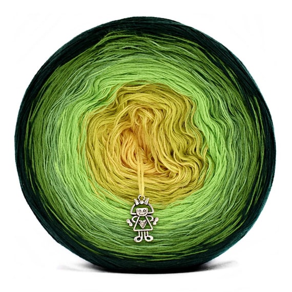 Green Ombre Yarn Cake – 50/50 Cotton Acrylic Blend