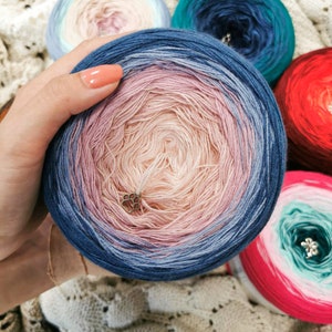 Zachte PREMIUM Gradient Yarn Cake KOKONKI / Kleurenpalet / KOKONKI ombre garen afbeelding 3