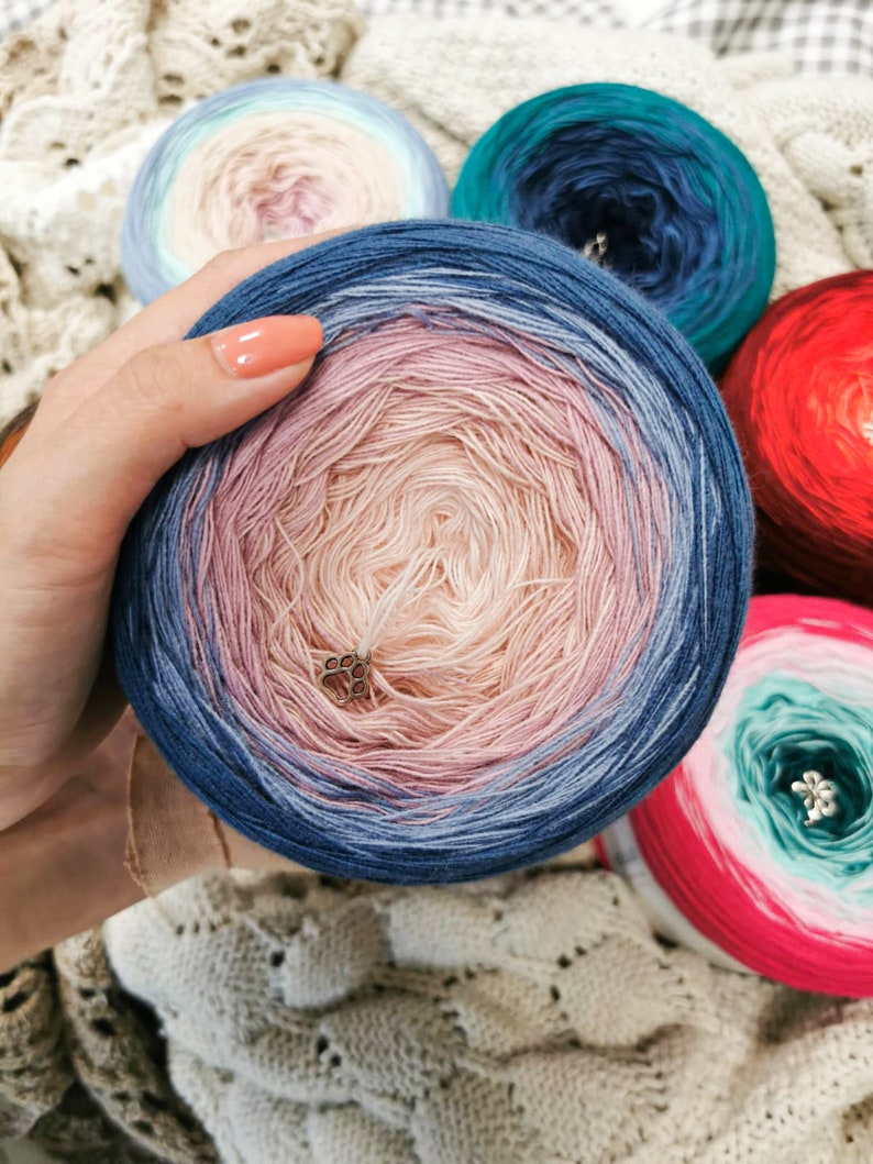 Zachte PREMIUM Gradient Yarn Cake KOKONKI / Kleurenpalet / KOKONKI ombre garen afbeelding 3