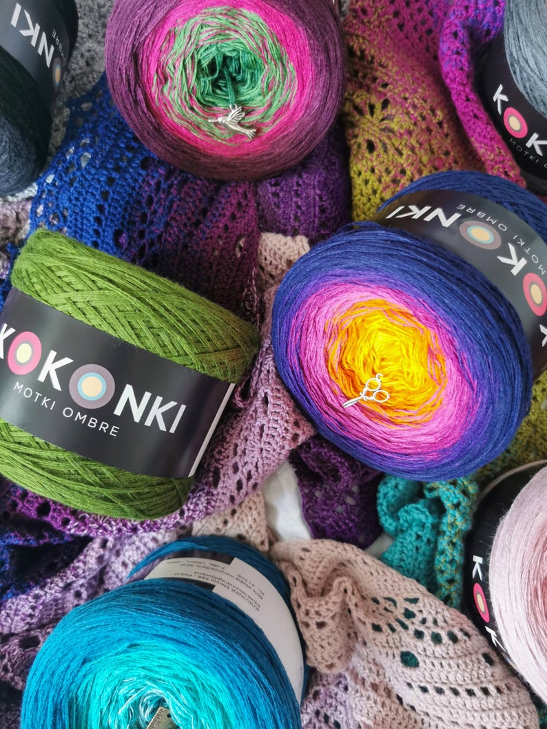 Merino PREMIUM Gradient Yarn Cake KOKONKI / Palette de couleurs / Laine KOKONKI ombrée image 2