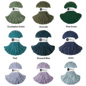 PREMIUM 5mm Bobbiny Premium / 100 meter / Gevlochten katoenen koord, macrame touw, macrame string, handgemaakt, diy afbeelding 6